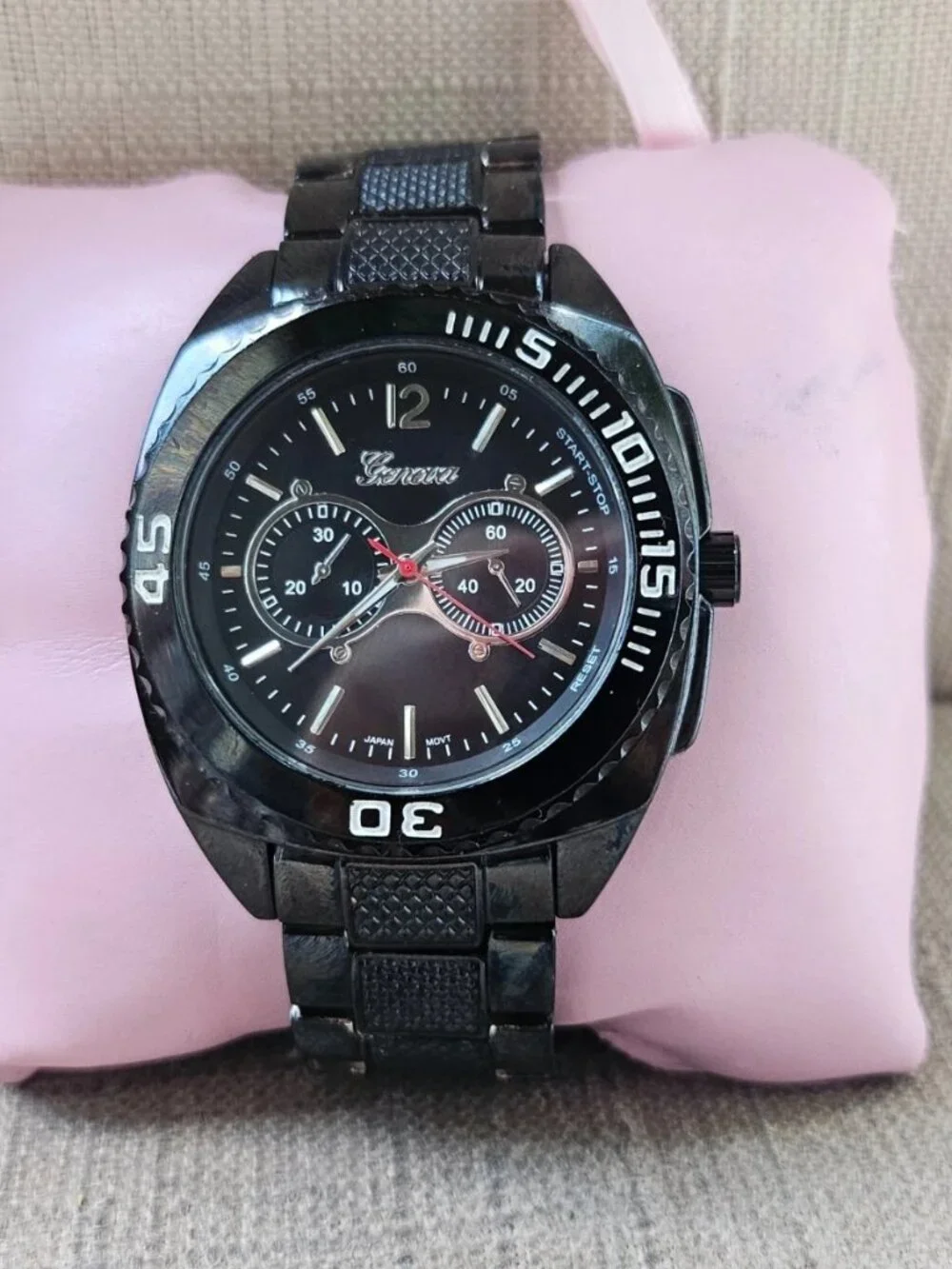 Geneva Men Wristwatch Quartz Analog Black Tone Fashion Wrist Watch